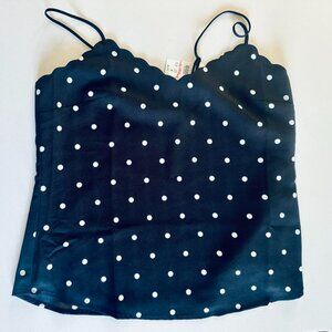J.Crew Factory Black and White Polka Dot Scallop Tank Top - NWT - Size 2